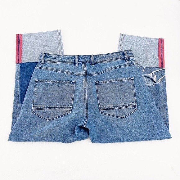 Asos Denim Striped Cuff Accent Cropped Denim Jeans 28 x30 - Picture 3 of 9